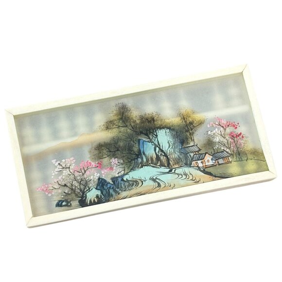 Vintage Wooden Abacus With Hand-Painted Landscape Backdrop - Picture 2 of 5